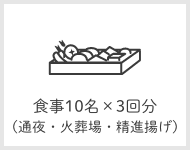 食事10名×3回分 （通夜・火葬場・精進揚げ）